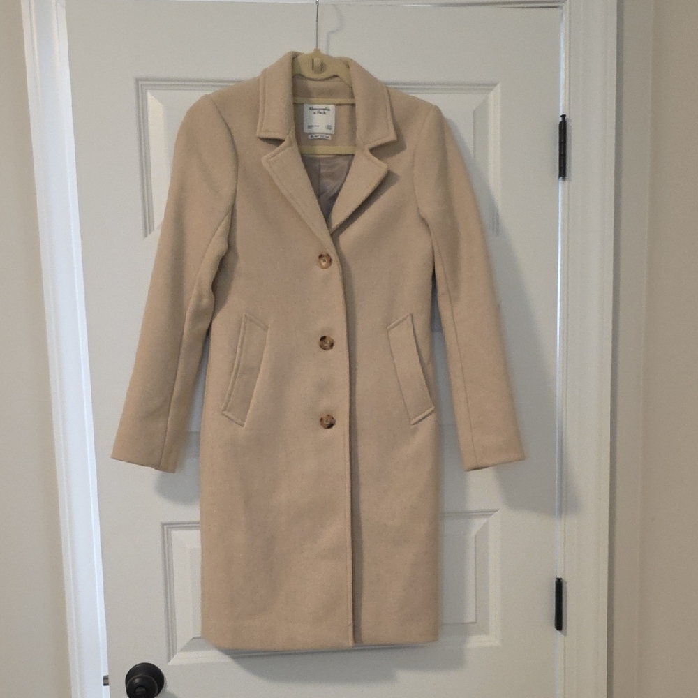 Abercrombie & Fitch Cream Dad Coat